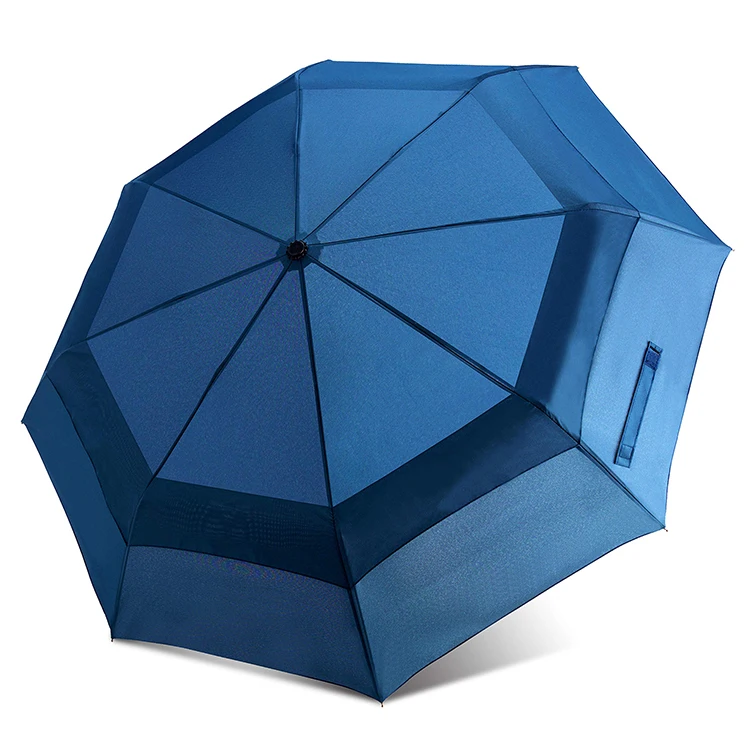 Wholesale Custom  Rain Automatic Open Sombrillas Parapluie Double Layer 3 Folding Umbrella With Logo