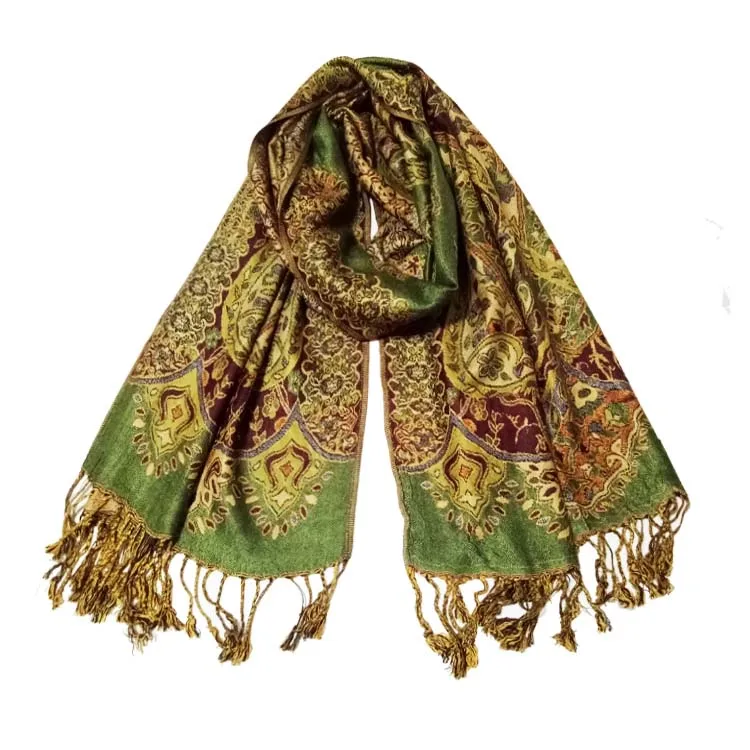 High Quality Jacquard Pashmina Shawls Long Scarf China Factory Low MOQ Long Scarf