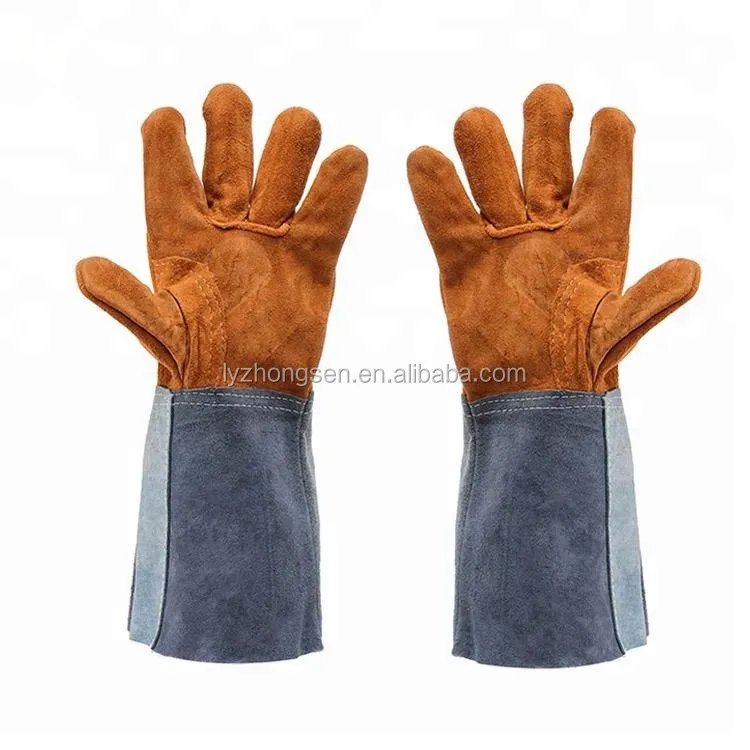 Fireproof leather outdoor BBQ baking insulation 500 degree flame retardant welding gloves