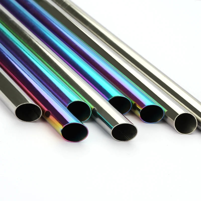 215*12 мм многоразовые металлические косые разрезы пузырьковая чайная соломка из нержавеющей стали Питьевая соломка оптом