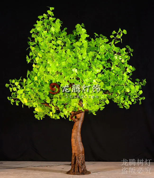 Free shipping spring festival decorative 9 feet High quality Luxury Green LED gingko tree lighting