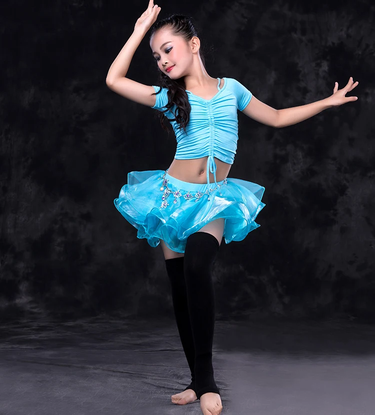 RT113-1 Wuchieal Modal and Yarn Children Belly Training Dance Clothes
