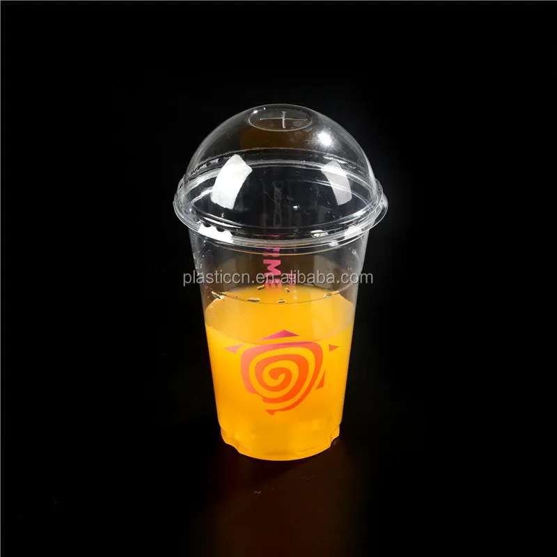 Customized logo Printing Transparent Disposable pp Plastic Cups with Lids