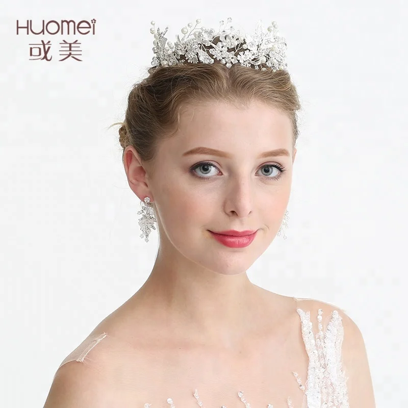 Wholesale Wedding Crown Tiara Rhinestone Silver Leaf Bridal Hair Vine Flower Headpiece For Women