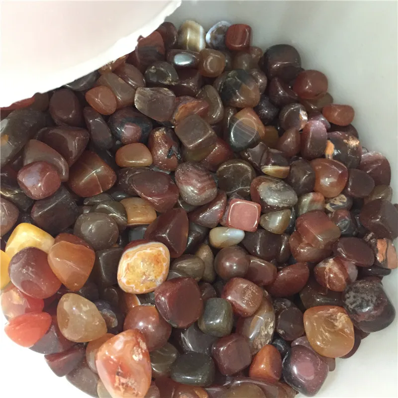Wholesale gemstone crystal gravel polished red agate carnelian tumbled stones