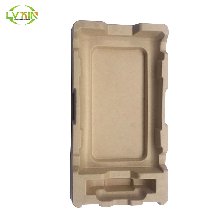 
Biodegradable reinforce material molded bamboo pulp packaging custom colour paper pulp mould package tray 