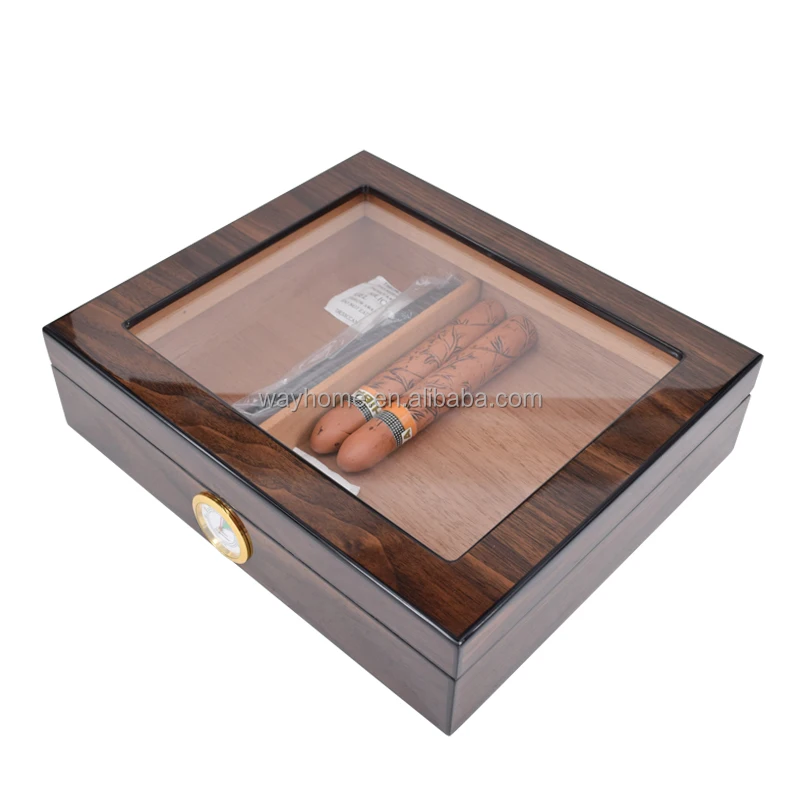 Window Cigar Humidor Cedar Wood Hold 25 Cigars High Gross