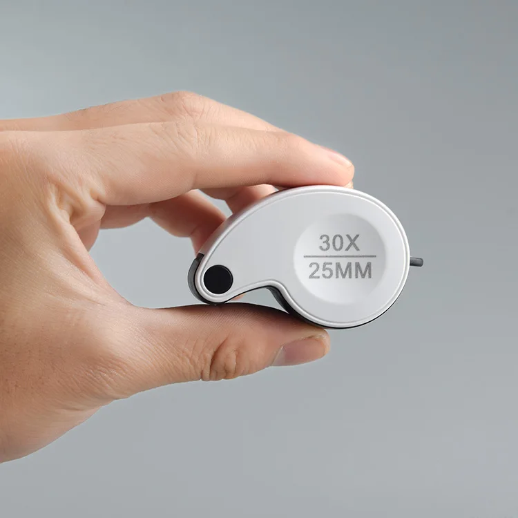 Eye Magnifier Diamond Coins Stamp Loupe  jewelry  magnifying glass manufactures with light 30x