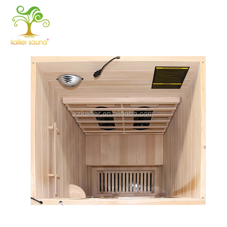 health smart infrared sauna room with red glass heater
