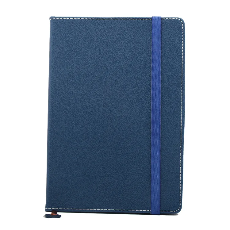 Business Notebook Office Leather Notepad PU Elastic Bandage Color Edge Diary Book Commercial Agenda Journal School Office Supply