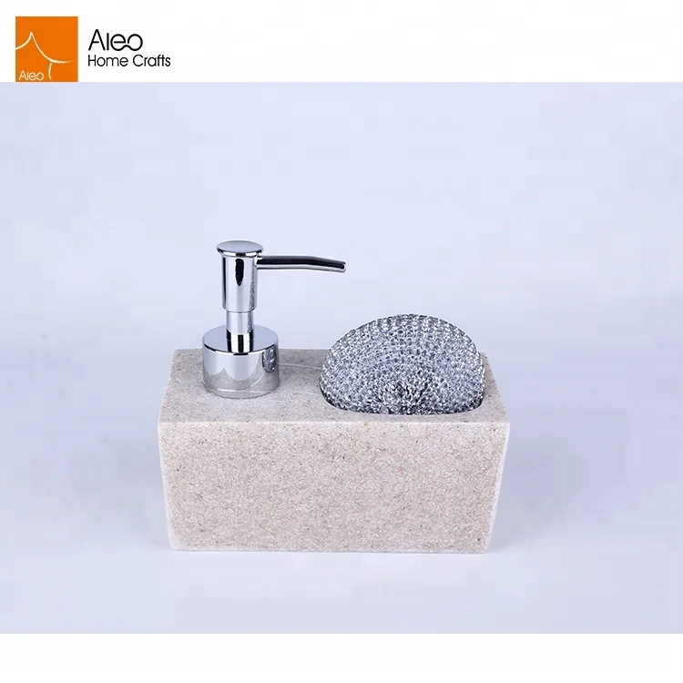 Кухня черный пресс для мыла дозатор с Кисть Губка держатель ручной жидким моющим средством бутылка для лосьона