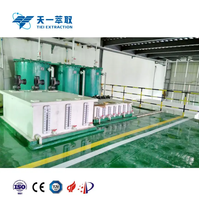 Extraction of niobium mixer-settler with solvent recovery and metal recovery equipment