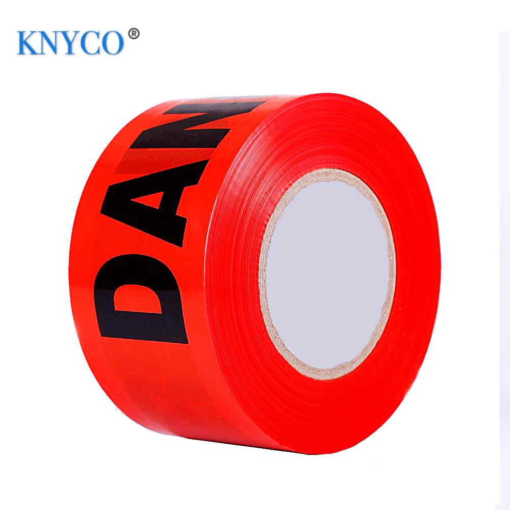 Customer printed light yellow color PE barrier tape for police and danger area warning purpose