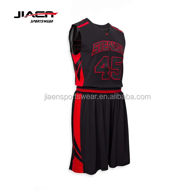 Custom Best Latest Basketball Jersey Design China Manufacturer basketball jersey black and red
