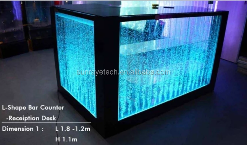 
Fashionable customized color-changing LED bubble feature bar counter acrylic counter for office store KTV restaurant Bar Club 