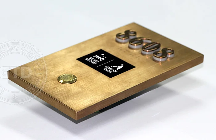 Luxury Metal Electronic Hotel Room number Signage, with LED and service request DND/MUR function