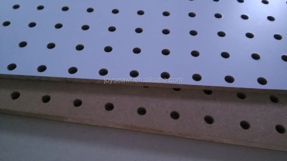 
hole board perforated mdf wood wall board/melamine and raw hardboard peg board 