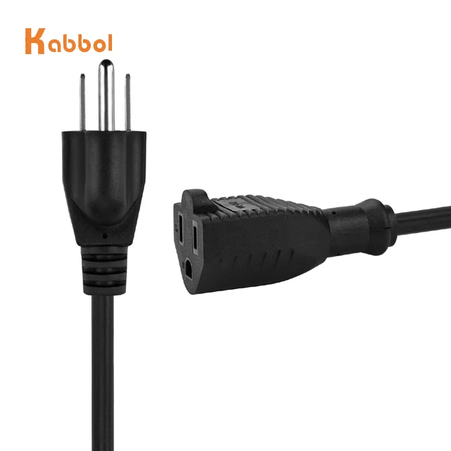 Черный 18AWG 16AWG (Национальная ассоциация владельцев электротехнических 5-15P 2 5-15R 3 зубец Y сплиттер кабель силовой