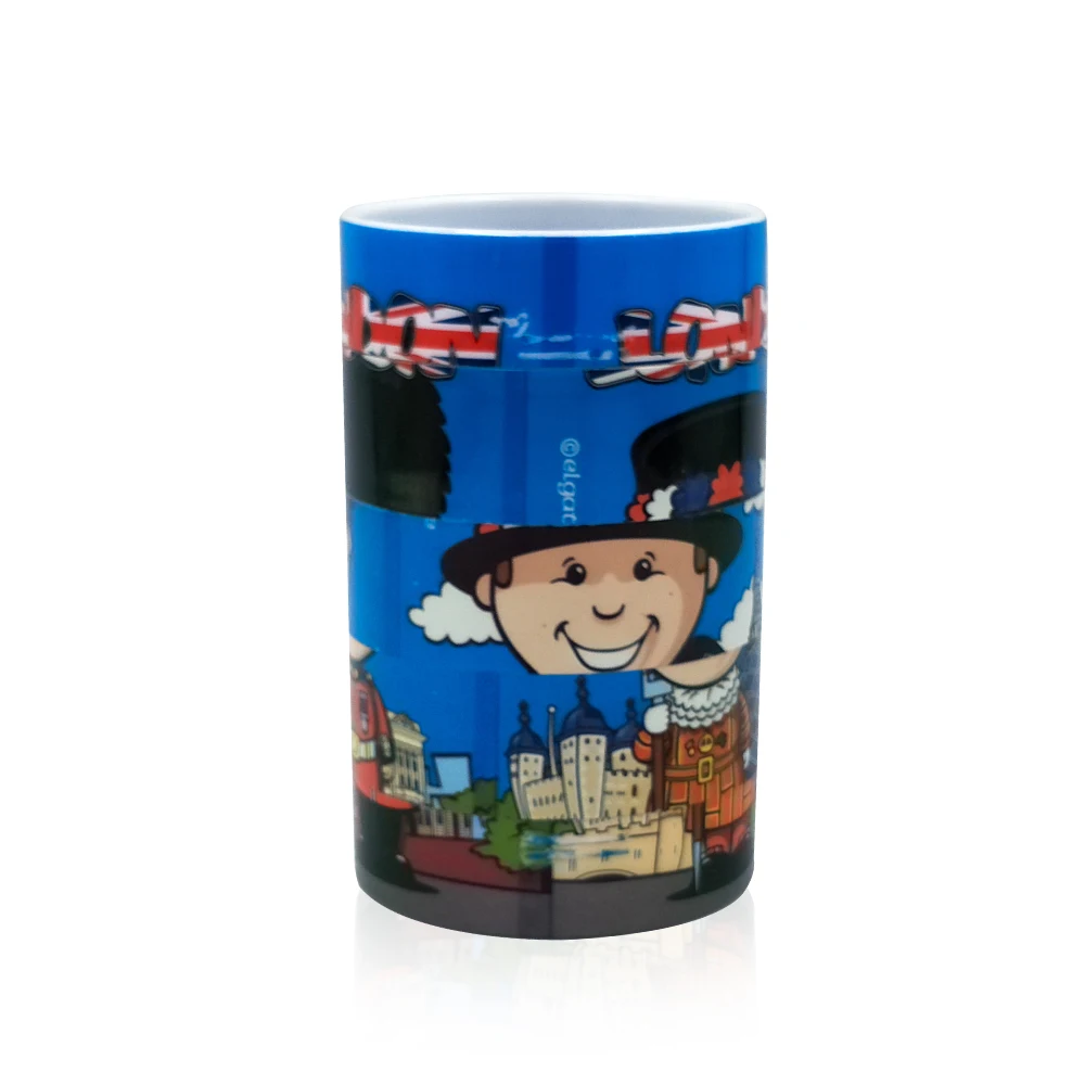 Factory supplier custom rotating cup sliding mugs plastic puzzle mug