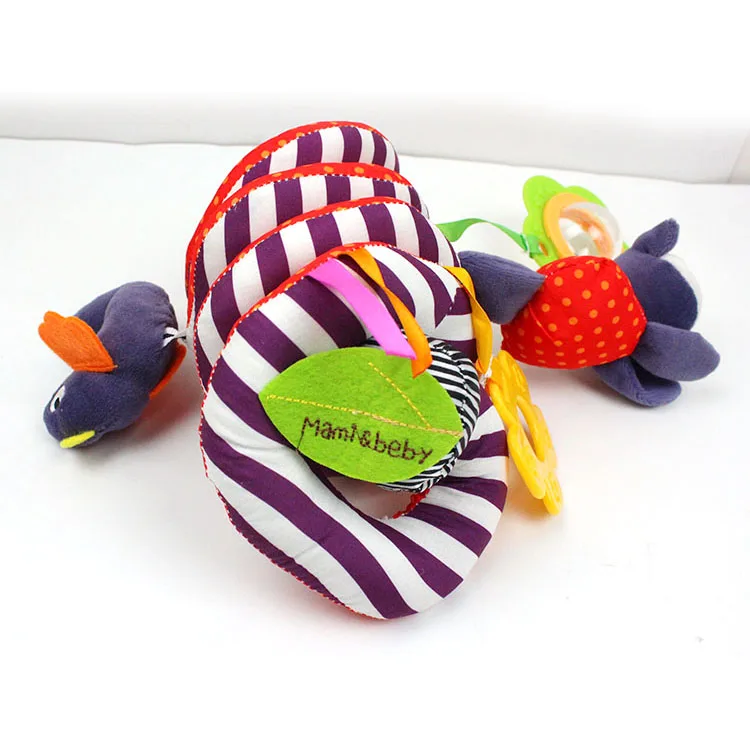 Purple Bird Stroller And Travel Activity Spiral Baby musical toy