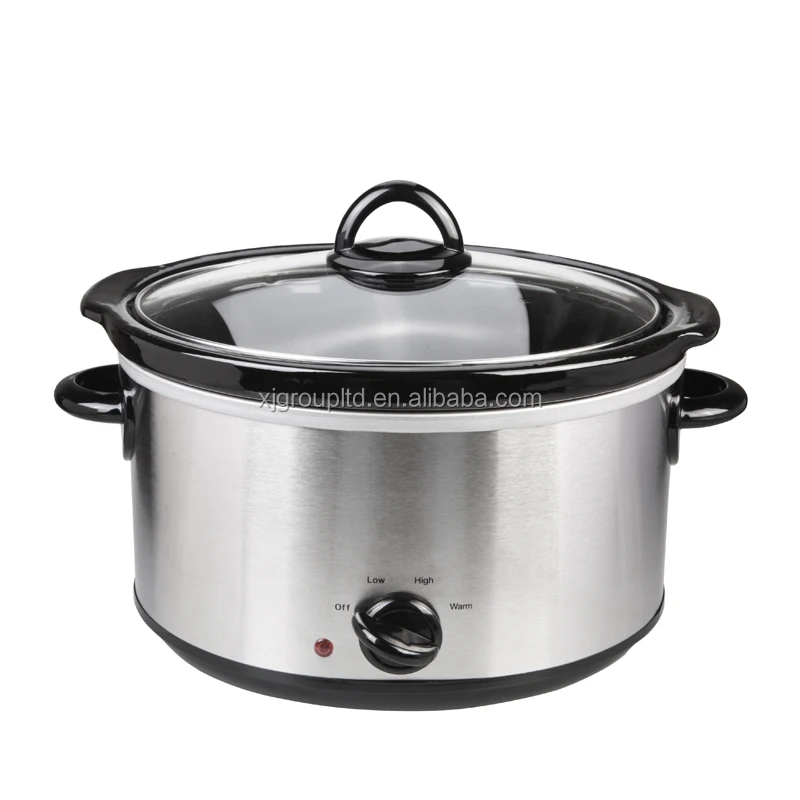 XJ-13218C 3.5L Medium Slow Cooker with Red Indicator Light and Black Injection Molding