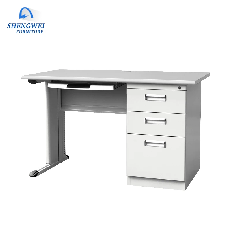 High quality customized steel library desk easy assemble drawer table for office