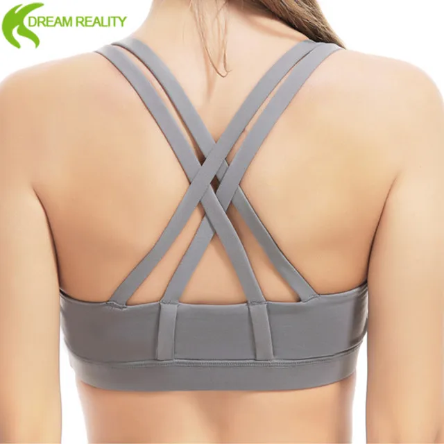 Оптовая продажа, пикантная женская спортивная одежда без рисунка, бюстгальтер для йоги с полной чашкой, недорогой бюстгальтер для тенниса