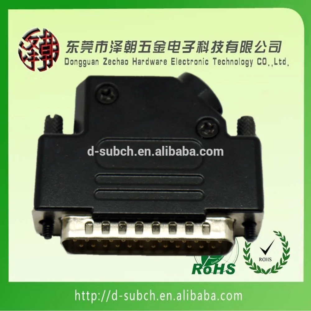 D-sub 25-контактный муёской/женский разъем металла вытяёку покрытие 45 градусов