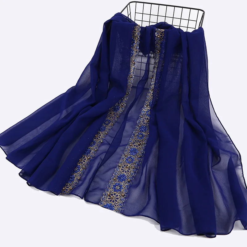 Wholesale china heavy chiffon women Muslim jersey shawl sequin hijab
