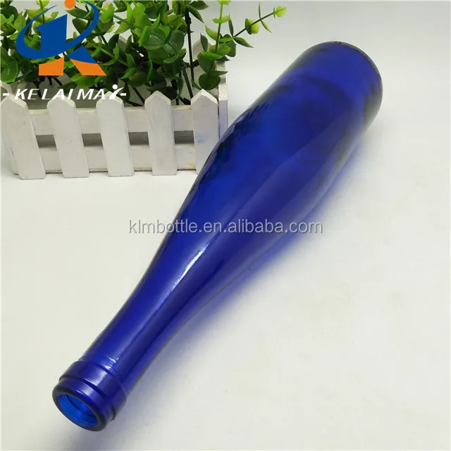 wholesale 750 ml dark and light blue color alcohol or beer wine bottle
