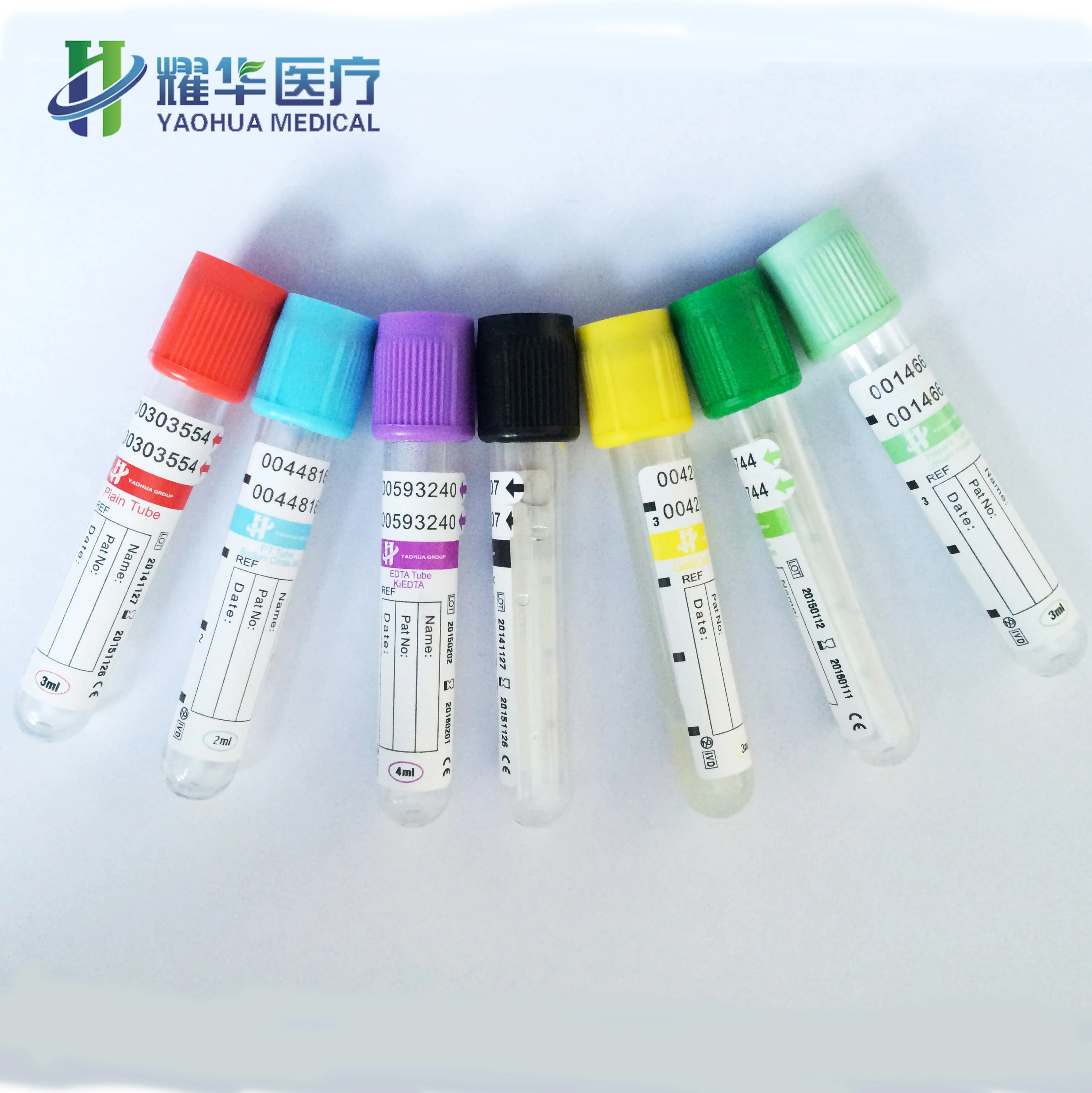 PET and glass green top vacuum Blood Collection Heparin Tubes Lithium Heparin sodium heparin 3ml 4ml 13*75 mm good quality