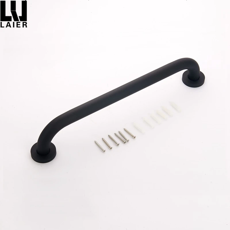 Wall Mounted Toilet Stainless Steel Matt Black Safety Strong Metal Toilet Safety Grab Bar