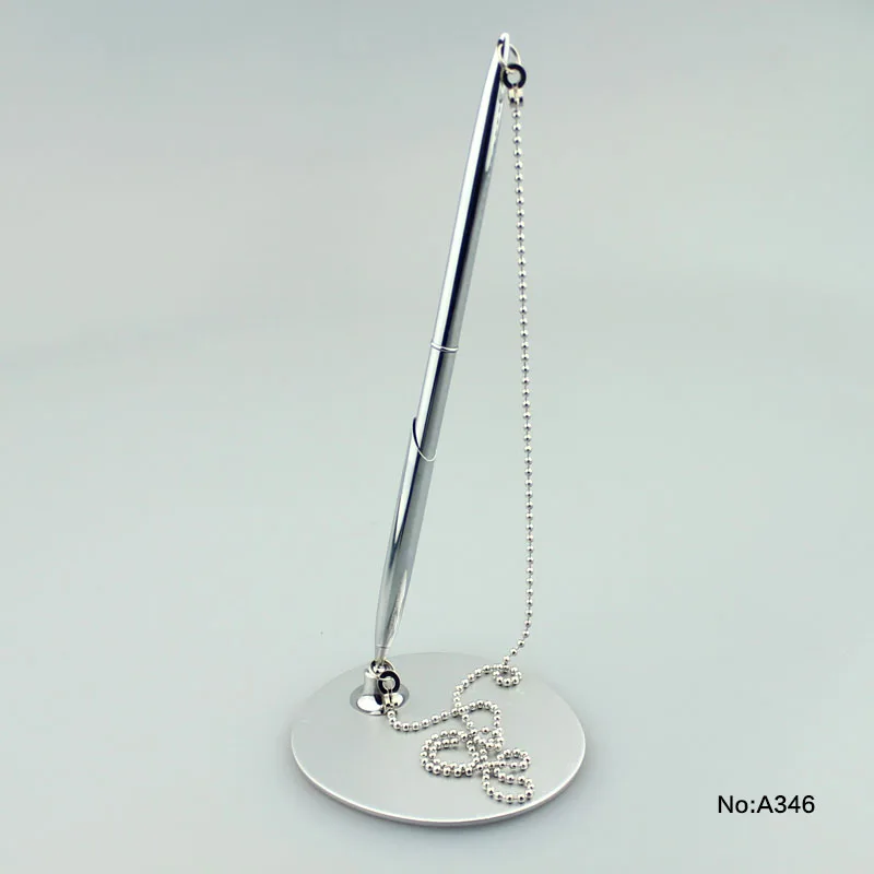 New desk stand pens with chain for office &hotel supplies