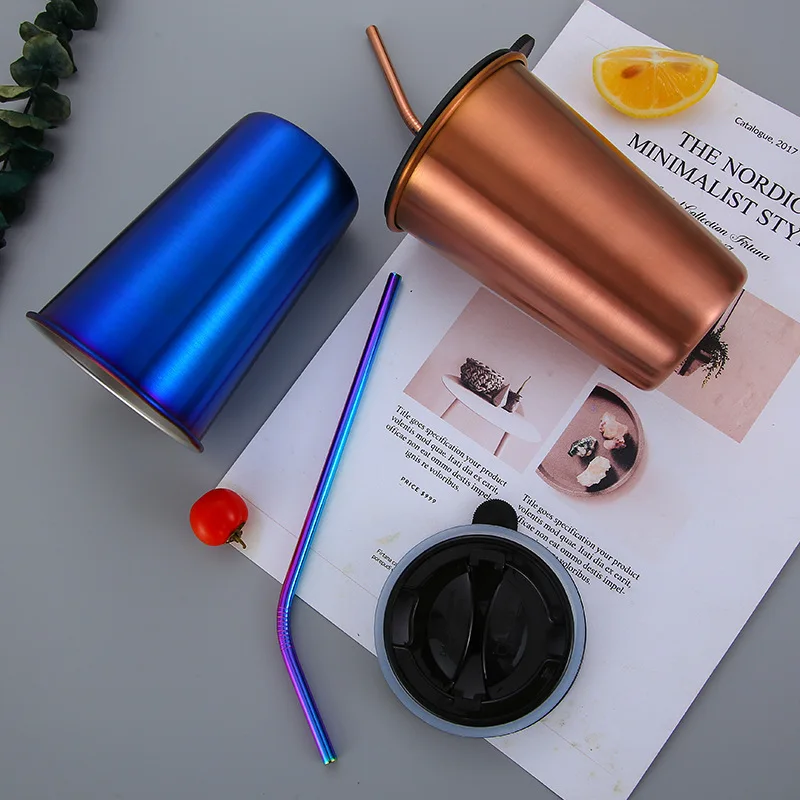 
WeVi Europe Style Outdoor 304 stainless steel mug with Straw 