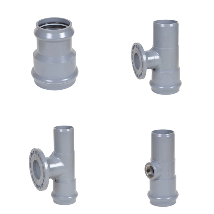 UPVC PVC Plastic Pipe Fitting 10 Inch 90 Degree Elbow Dimensions With Rubber Ring