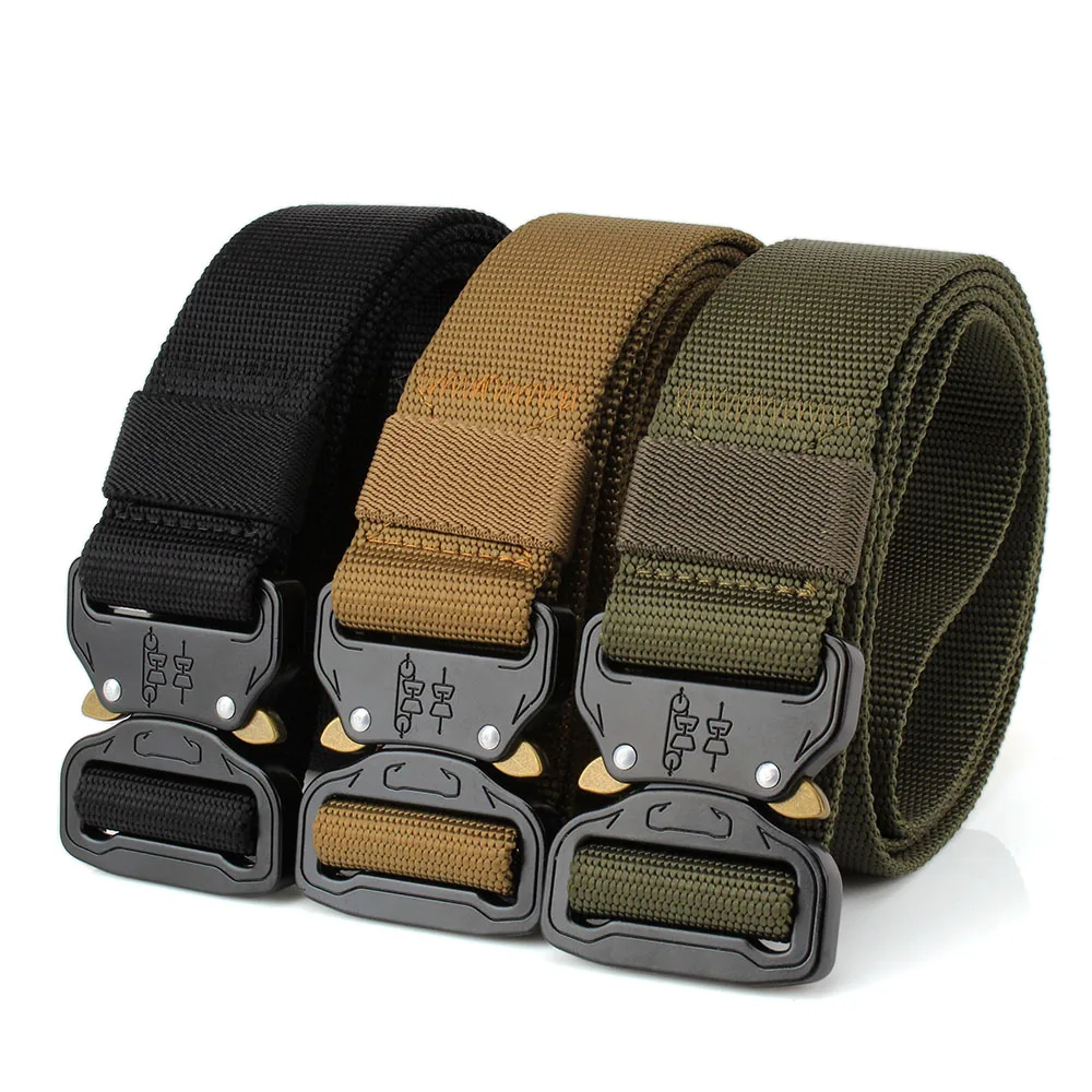 1.75 Inch Tactical Nylon Belt Adjustable Webbing Riggers Web Belt with Heavy-Duty Quick-Release Metal Buckle