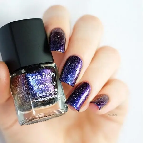 Popular 1 Bottle Born Pretty 6ml Charming Purple Chameleon Nail Art Polish Varnish 31 Black Base