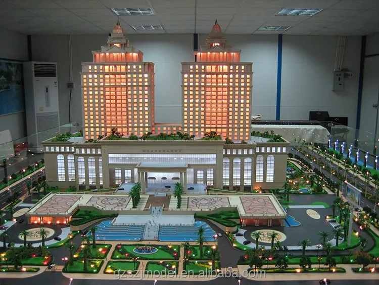 Miniature 3d building model , maquette office custom made scale models