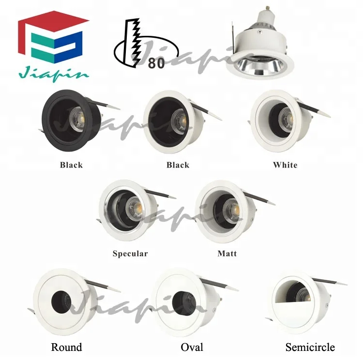
Round/oval/semicircle Recessed MR16 downlight housing GU10 light fixture downlight module for bed room bathroom 