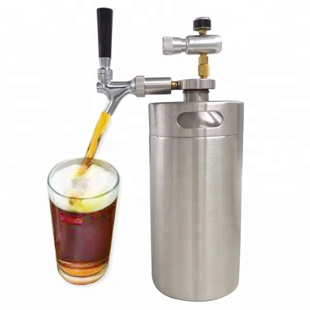 128OZ-3.6L High Quality Stainless Mini Keg Growler With Steel Mini Keg Dispenser