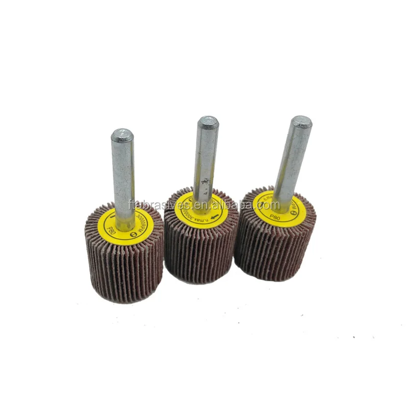 FANTECH 25*25*6.35mm Aluminum Oxide Sanding Cloth Spindle Mounted Flap Wheels With Shaft Or Shank