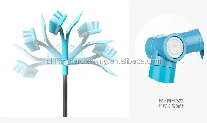 2 in 1 multy function floor brush with window squeegee and telescopic aluminum handle