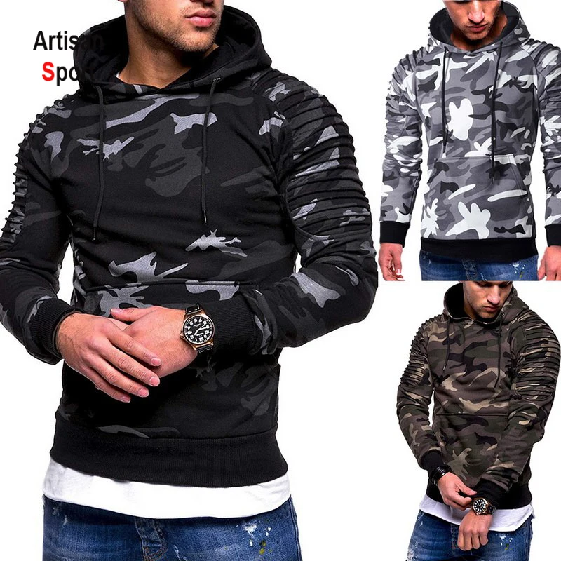 shirts for men Camouflage Hoodies Men 2019 New Fashion Sweatshirt Male Camo Hoody Hip Hop Autumn Winter Military Hoodie