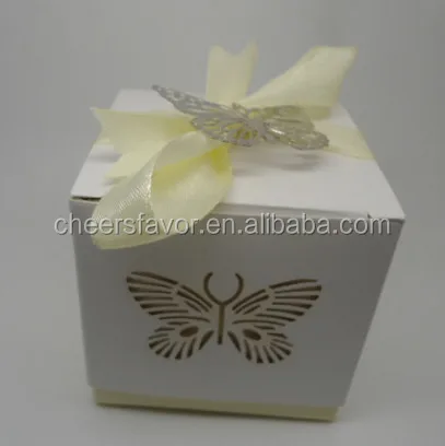 
Wedding favor box Laser-cut Butterfly Favor Box Candy Packing 