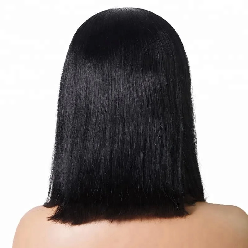 
Short Bob Human Hair Lace Front Wigs For African American, silky straight brazilian hair female high quality lace frontal wig 