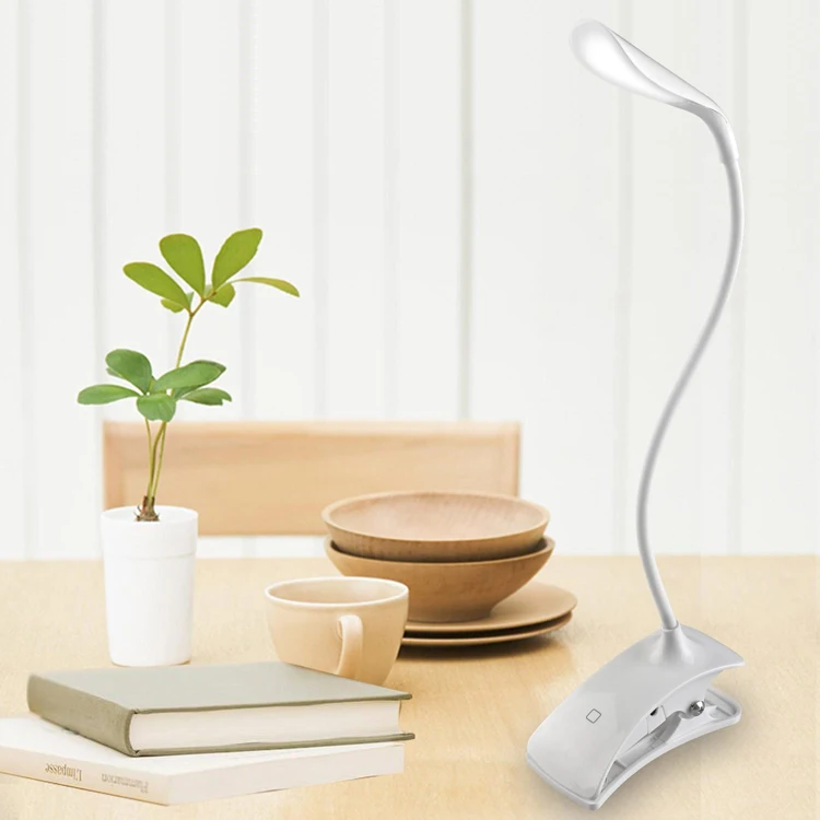 LED Desk Lamp with Flexible Gooseneck 3 Level Brightness Battery Operated Table Lamp 5W Touch Control Compact Portable lamp