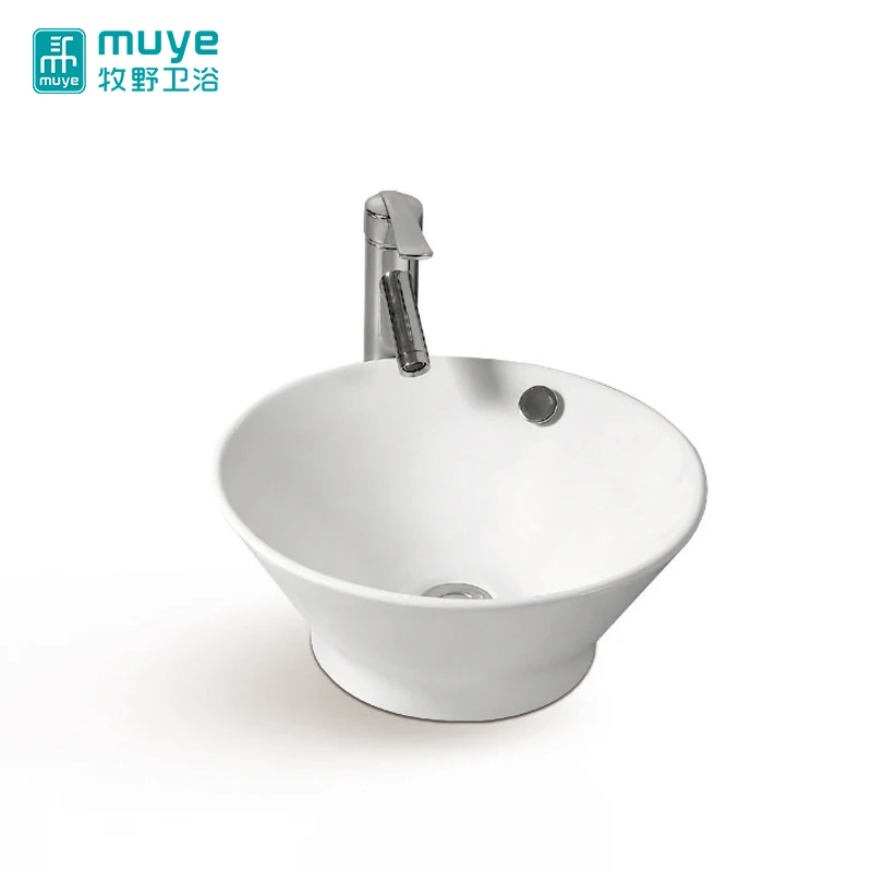European Bathroom Sanitaryware Round Decor Art Porcelain Hand Wash Basin