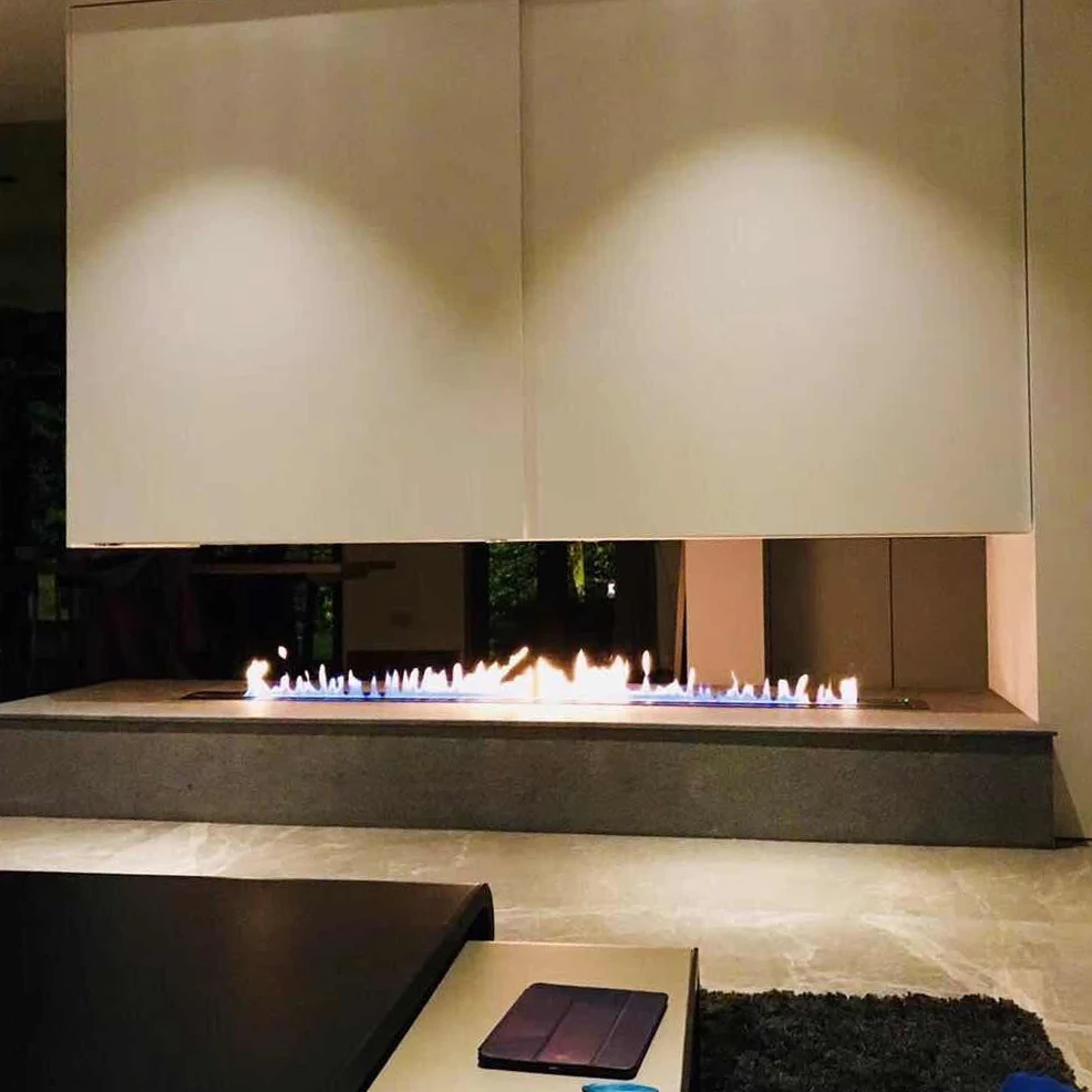 Горячая Распродажа Черный Интеллектуальный реальный огонь 1800 мм черная вставка био-топливо этанол для помещений 220 В электрический камин