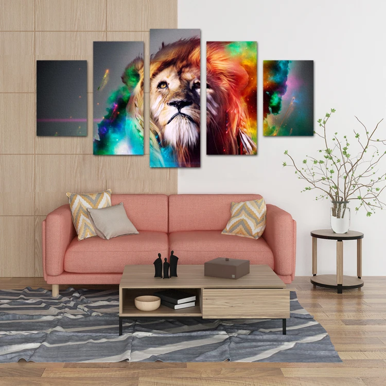 Magic painting wholesale multi color animal patterns 3d diy lion 5-piece face painting