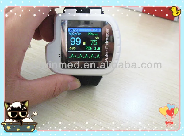 
CE approved handheld portable wrist pulse oximeter watch for adult and kids with USB port uploading to P (CMS 50I) 